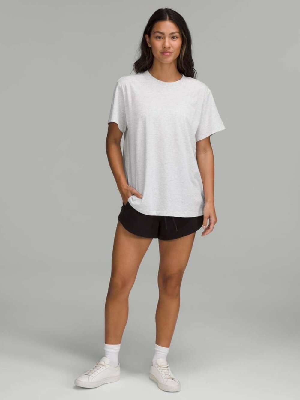 Lululemon Womens 6 All Yours Cotton T-Shirt Oversized Gray Heathered